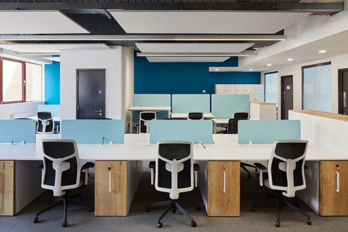 Office desks with mesh backs