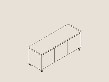 3 door mobile credenza storage