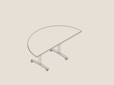 Additions 1600 semi circular flip top tables