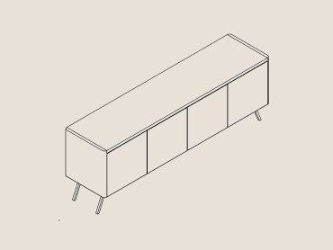 Ferro industrial office credenza