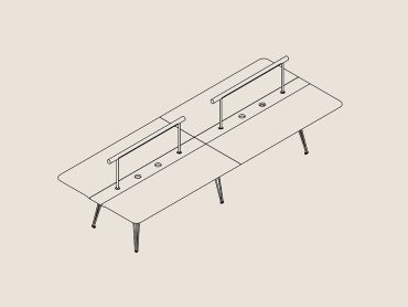 Channel work table with task lights
