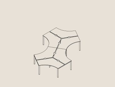 Pico 120 degree 6 person desk