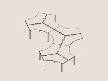 Pico 120 degree 9 person office desk