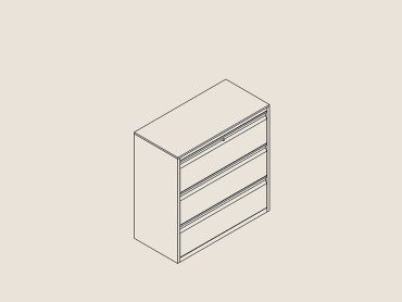 3 drawer side filer storage