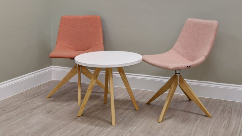 Wooden office coffee table install