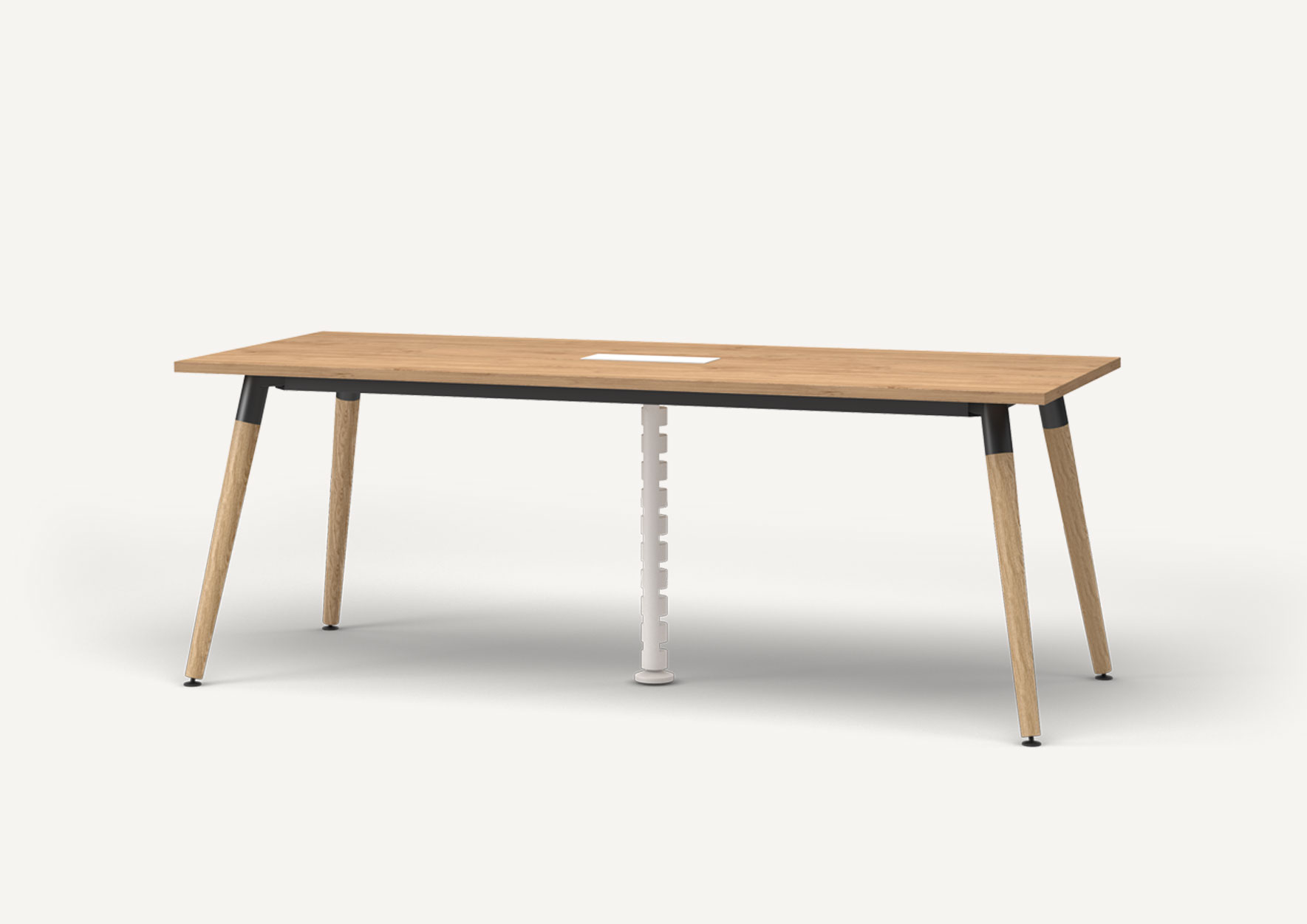 office meeting table with solid oak legs