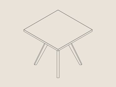 X Range side table with wood legs