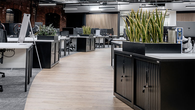 Storage top office planters