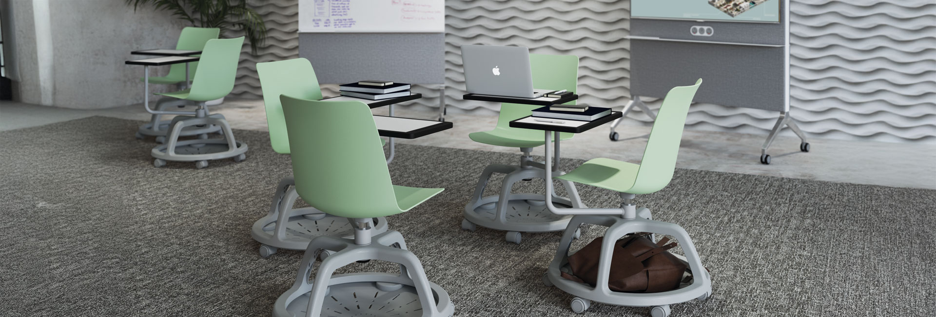 college mobile chair with bag storage