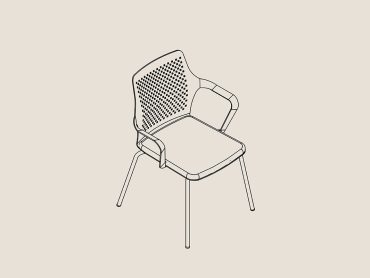 Flexi-Work office meeting chair, perforated back