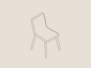 Miss Canteen Chair with Wood Legs