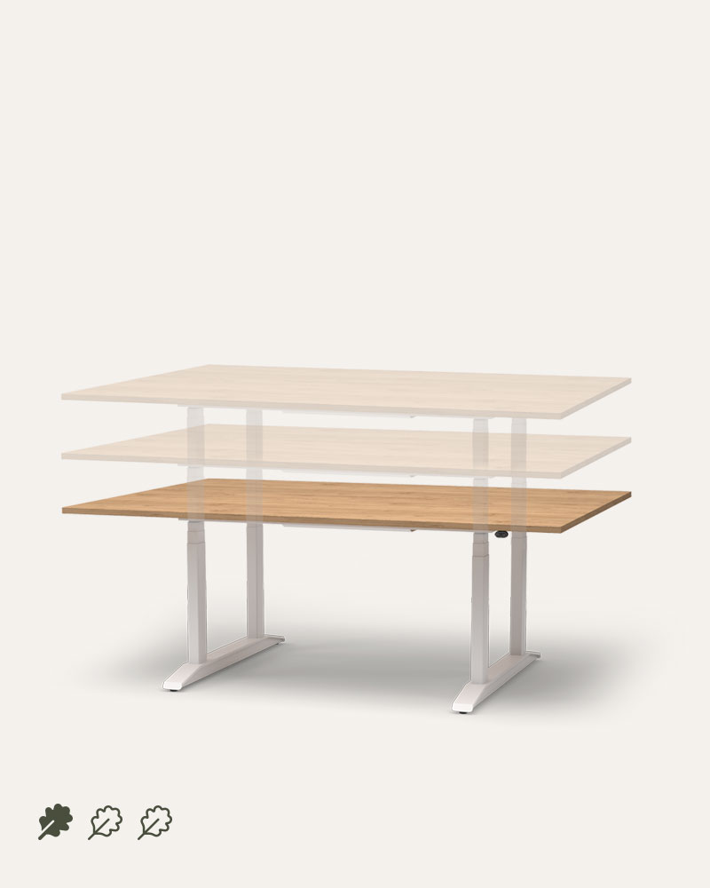Height adjustable meeting table