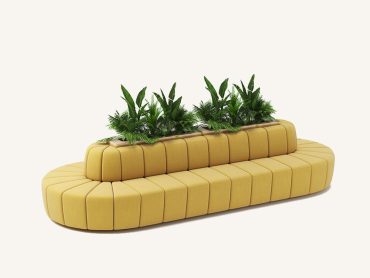 Atrium sofa with office planter