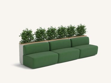 Modular reception sofa with office planters