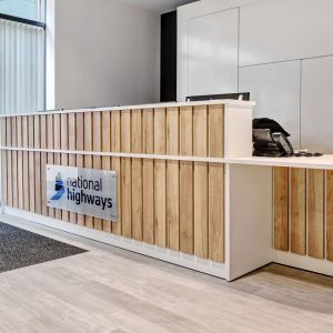 Office reception desk installs
