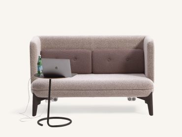 Low back work sofa with retro detail