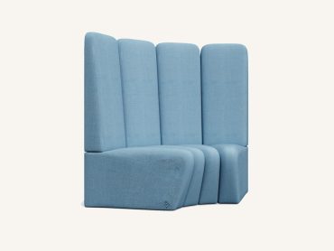 Fluted curved banquette sofa