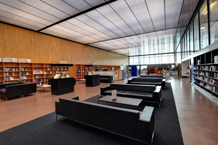 Low back library sofa