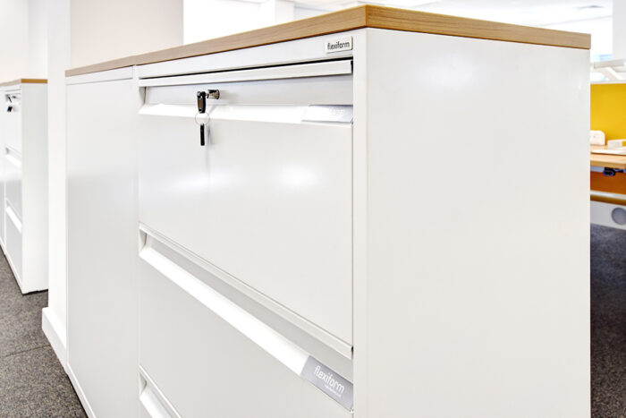 Side filer drawer storage