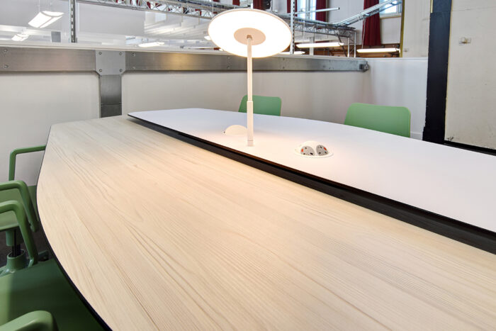 Work table with task lights