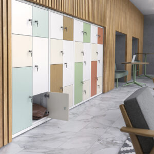 Metal office lockers