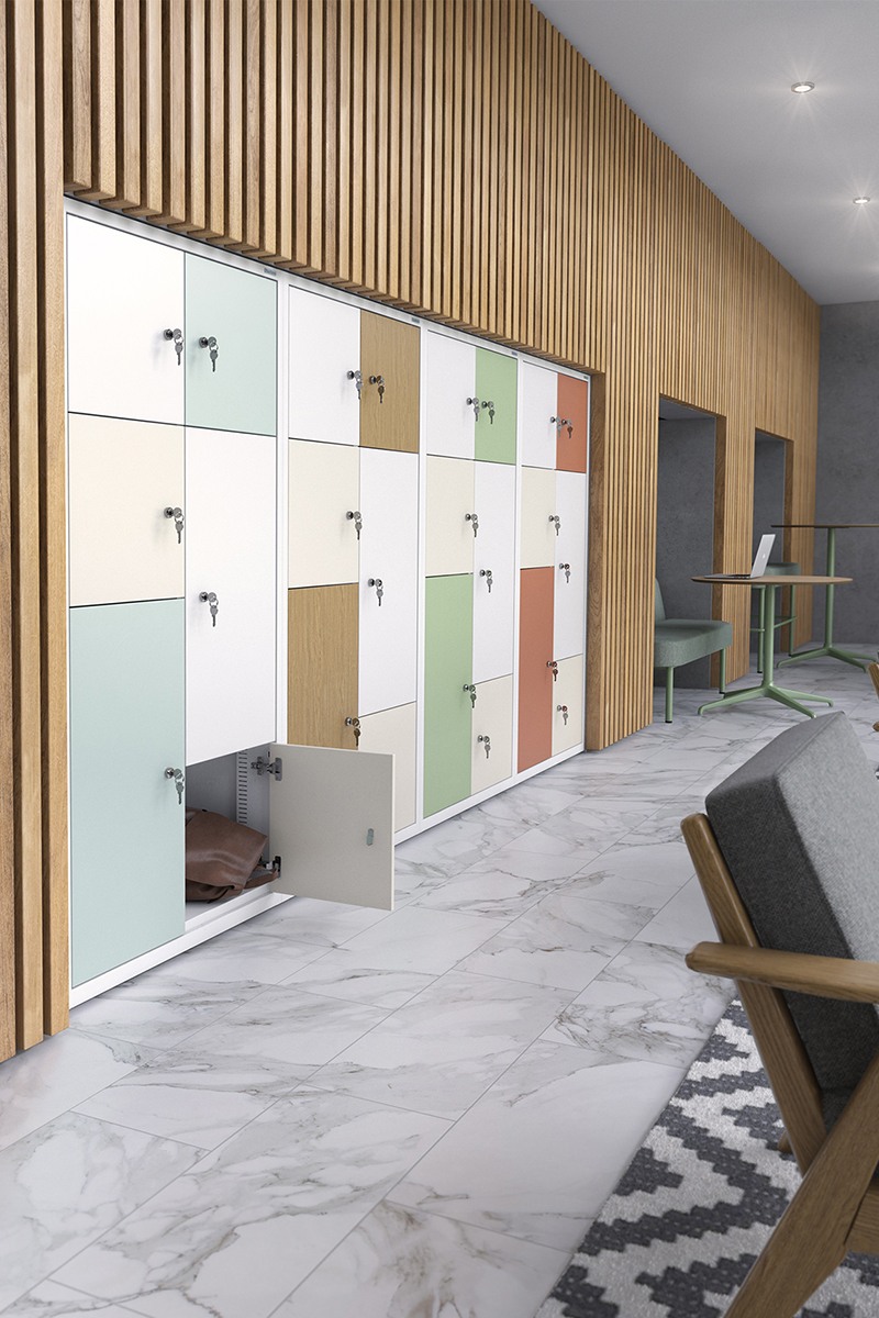 Metal office lockers