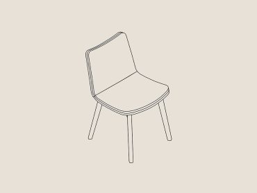 Miss collaborative chair with 4 wood legs