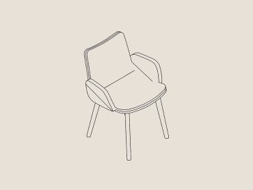 Miss collaborative chair with wood legs