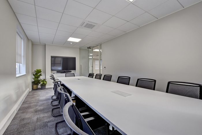 Boardroom table with power charging modules