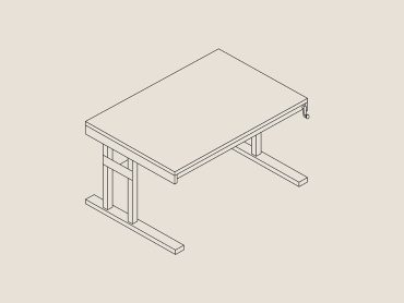 Manual height adjustable desk