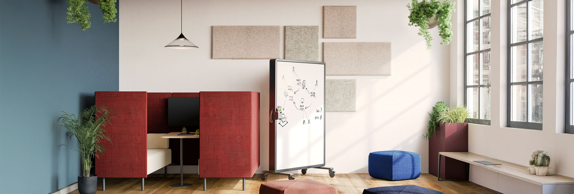 Sound wall mounted acoustic panels