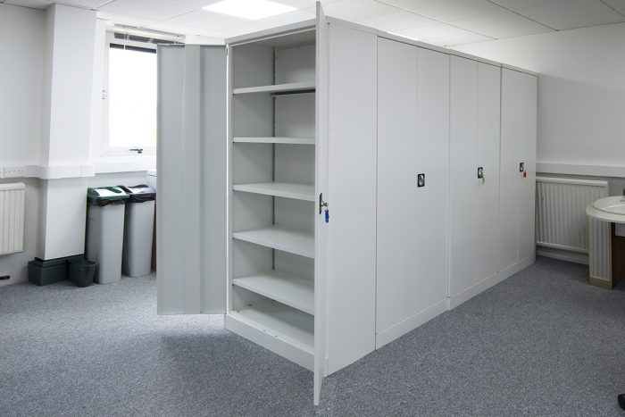 Tall flatpack storage cupboards