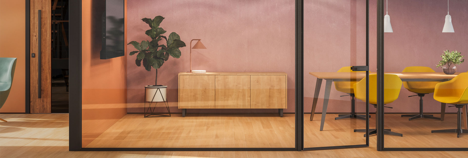 Flexiform wood office storage for boardrooms