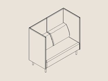 Cote 2 seater high back office sofa