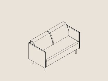 Cote 2 seater office sofa