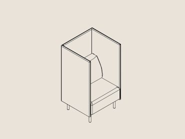 Cote high back armchair with metal legs