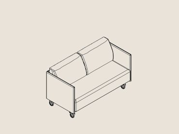 Cote 2 seater mobile office sofa