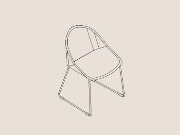 Papillon collaborative work chair with skid base