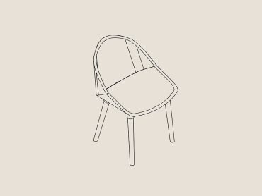 Papillon work chair with wood legs