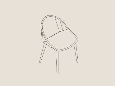 Papillon cafe chair with plastic legs