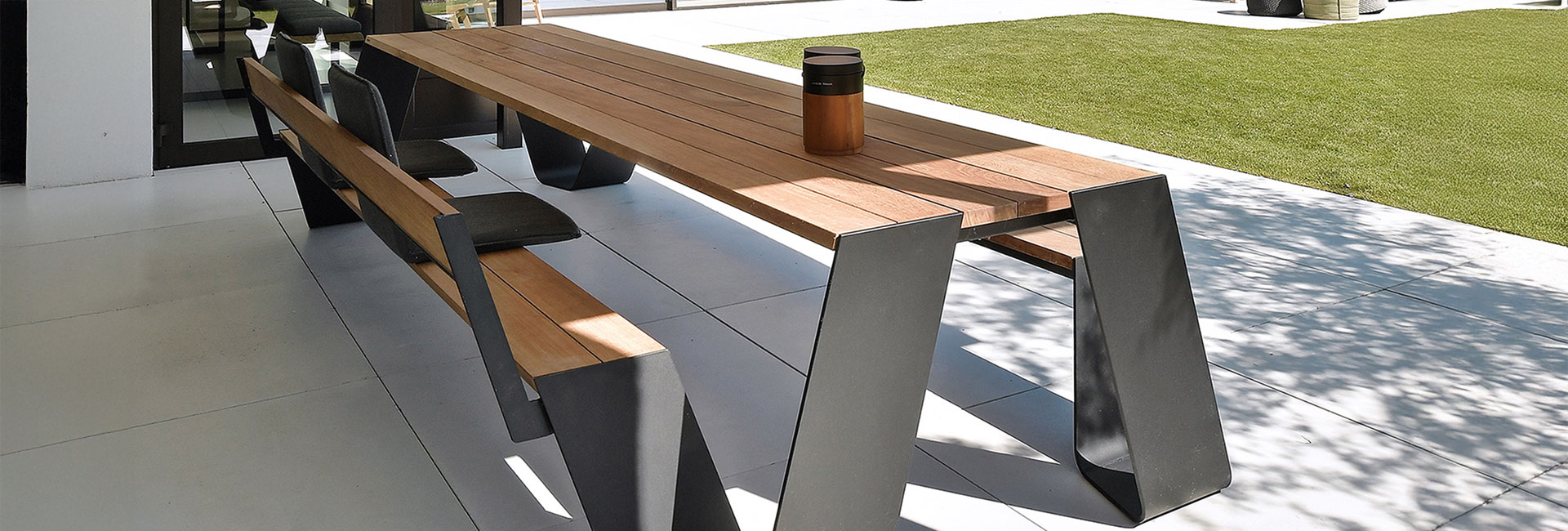 Commercial bench table and seat set
