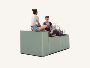 Tiered outdoor platform seating with planters