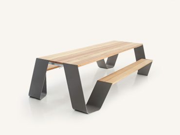 Hopper modern outdoor bench table