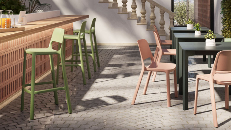 Outdoor commercial furniture - stacking stool