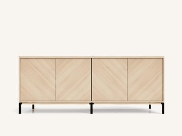 Office credenza with cheveron front desk