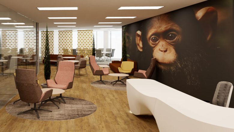 Office interior design proposal render