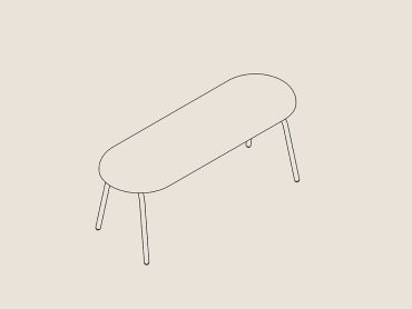 Pype office bench seat with metal legs