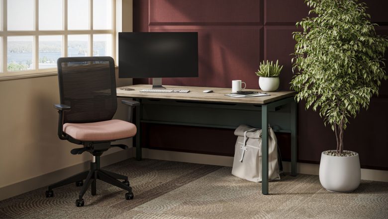 Ventillo task chair and Meira single office desk
