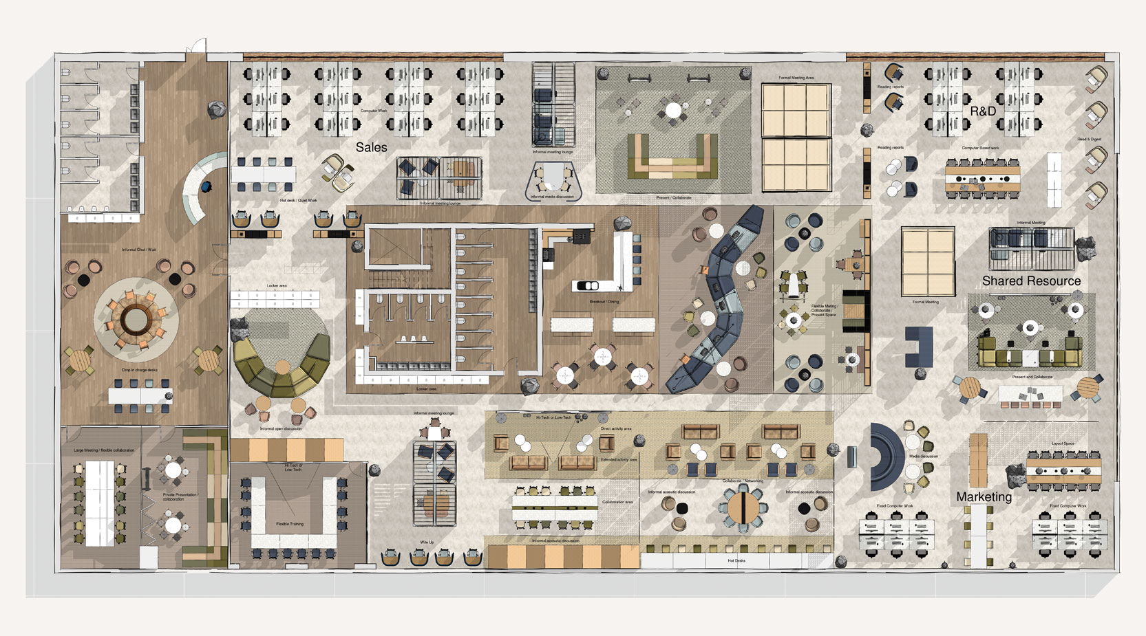 Office interior design space plan